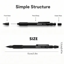 MROOFUL Low Center Of Gravity Automatic Pencil Set, 0.5mm Full Metal Drawing Pencil Set, Suitable For School, Office, Sketching, Engineering And Design Work Precision Writing Pencil - Multiple Styles - View 11