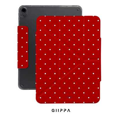 GIIPPA 1pc Red Background With White Polka Dot Pattern Protective Case, Magnetic Detachable Y-Shaped Folding Structure, Anti-Drop Protective Cover, Compatible With IPad Mini 6/7, Air 2/3/4/5/11/13 Inch (M2/M3 2024-2025), 5/6/7/8/9/10/11th Gen, Pro 10.5/11/12.9 Inch (2017-2025), Suitable For Valentine's Day, Office, Thanksgiving Holiday, Best Gift For Girlfriend