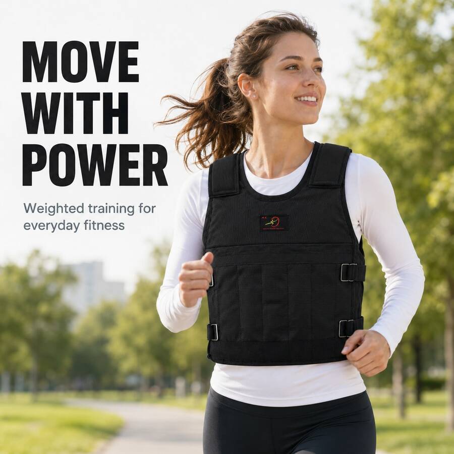 BSKT 1pc Black Adjustable Weighted Sand Vest, Outdoor Running Gym Fitness Endurance Training For Teens And Adults, Reinforced Wear-Resistant Oxford Fabric, Detachable Sandbags, Wide Cushioned Shoulder Straps + Adjustable Waist, Customizable Weight For Different Training Intensities, Balanced Weight Distribution, Breathable And Non-Stuffy, Suitable For Running, Strength Training And Outdoor Activities - Black - View 1