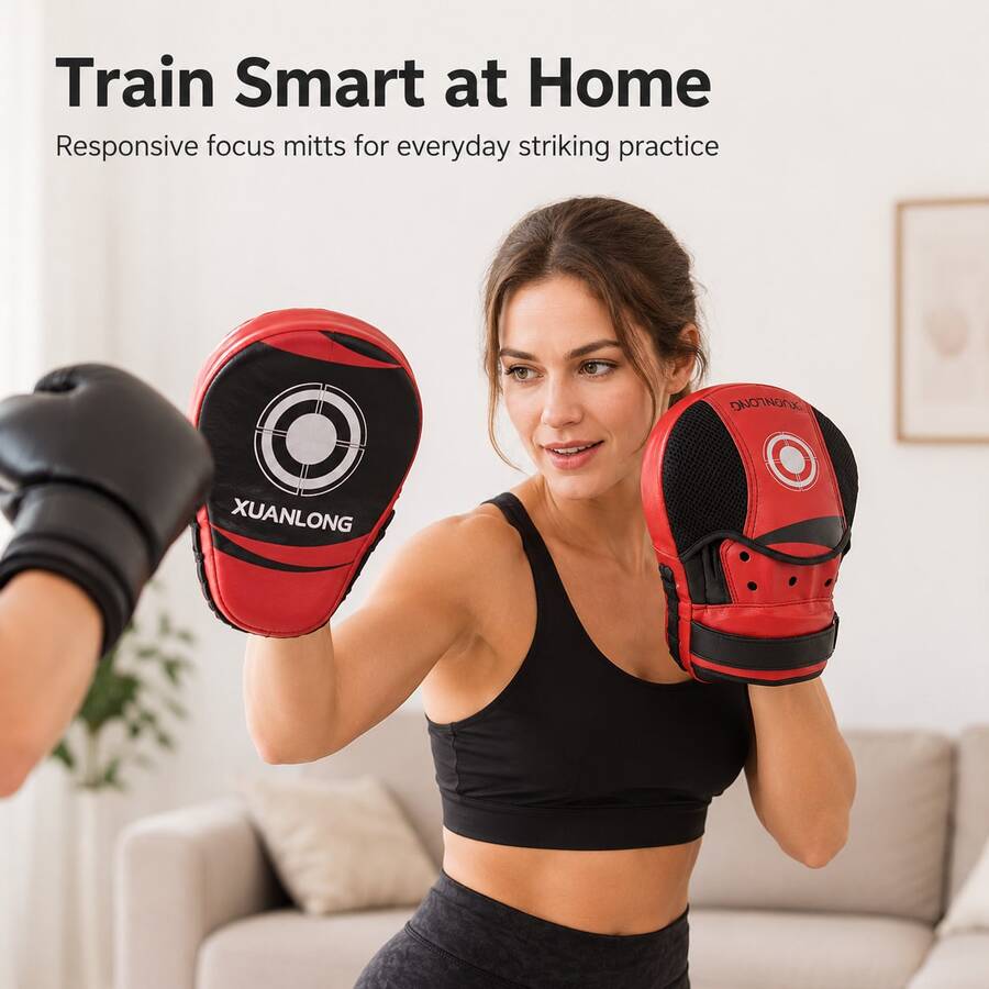 XuanLong Thickened Anti-Explosion PU Cushion EVA Boxing Punching Target, Adult Muay Thai Combat Training Training, Breathable Sandwich Mesh Fabric Sweat-Absorbing Shock-Absorbing Anti-Impact, Multiple Colors Available, Single/Pair Set, Home/Gym Sandbag Striking Combat Practical Training Protective Target