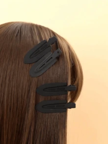6pcs Metal Hair Clips Bangs Clips U-Shaped Clips Makeup Clips Set - Black - View 3