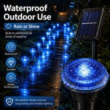 30 Pack Small Solar Ground Lights Blue,Solar Garden Lights Outdoor,IP65 Waterproof 8 Modes Auto On/Off ,Solar Lights Outdoor Decorative Landscape LED For Garden Patio Lawn Yard Backyard - 藍色燈光 - 查看 8
