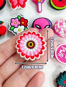 16pcs/Set Red & Pink PVC Decorative Charms, Ideal For DIY Perforated Shoes, Phone Cases And More, An Exquisite Gift For Friends. - Red - View 5