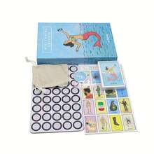 1 Box Millennial Loteria Bingo Card Game, Complete Game Cards & Instruction Manual, Durable Hard Paper Components, Hand Drawn Mermaid Ocean Graphic Design, Fast-Paced Lottery Match Game, Weekend Hangout, Autumn Indoor Activity - Multicolor - View 5