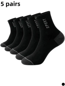 1/5/10/20 Pairs Unisex Black & White Mid-Calf Sports Socks, Couple Socks, Comfortable Casual Breathable, Suitable For Daily Wear & Sports, All Seasons - Multicolor - View 9