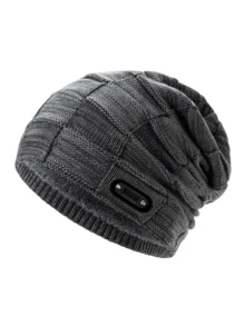1pc Unisex Autumn/Winter Thermal Lined Knitted Beanie Hat With Ear Flaps, Windproof Warm Versatile Knitted Cap For Daily Outdoor Wear - Multicolor - View 13