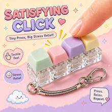 Cute Keyboard Fidget Keychain,4-In-1 Stress Relief ClickerToy With ,Keyboard Button Finger Clicker For Anxiety Relief - Multicolor - View 5