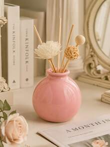 1 buah Botol Diffuser Mini Bulat Mengkilap, Vas Bentuk Bohlam Warna Solid, 3 Pilihan Putih/Merah Muda/Hijau, Untuk Stik Diffuser & Bunga Kering Kecil, Dekorasi Estetik Rak Kamar Tidur Kamar Mandi Hadiah Pindah Rumah - Botol diffuser aroma dalam stoples keramik kecil - View 10