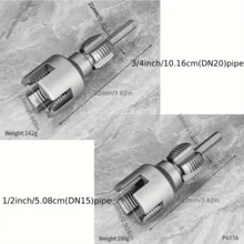 2件組雙功能PVC管螺紋切割工具組,內外螺紋切割器一體化,含1/2'' 3/4'' 1''模具,手動水管攻牙套件,耐磨耐用DIY居家水電維修手工具 - 1/2'' 3/4''兩裝 - 查看 13