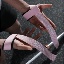 VBOSI 1 Pair Of Adjustable Wrist Straps For Weightlifting, Bodybuilding, Powerlifting, Strength Training, And Deadlifts, Women Men - Pink - View 7