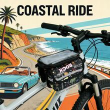 1pc Bicycle Top Tube Bag Graffiti Print Oxford Cloth Touchscreen Phone Bag With Reflective Strip Large Capacity Bike Front Beam Bag For Mountain Road Bike Cycling Commuting Storage Bag Compatible With Phone Universal For Mountain Bike Flat Bar Drop Bar Road Bike Beach Leisure Commuting Riding Bag - Multicolor - View 4