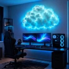 Lampu Bentuk Awan DIY 2m - Fungsi Sinkronisasi Musik, Gaya Neon Modern, Strip LED Pintar dengan Efek Perubahan Warna - Pasang dan Mainkan: Cocok untuk Kamar Tidur, Ruang Bermain, Ruangan, Dekorasi LED, Sempurna untuk Pesta, Natal, Hadiah Ulang Tahun - MultiWarna - View 3