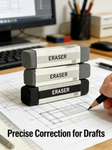 1/3/5pcs Stretchable Eraser Set - Professional Art Use - Ideal Choice For Artistic Creation, Flexible High-Gloss Surface Treatment, Effectively Removes Pencil And Charcoal Marks, Providing A Smooth Drawing Experience - Matte Rubber - View 3
