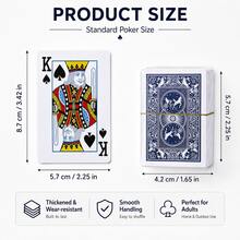 5-Pack Thick Wear-Resistant Adult Paper Playing Cards, 1-Pack Home Camping Travel Party Leisure Card Game, Durable Smooth, Tournament Entertainment Universal Tabletop Game Prop - View 4