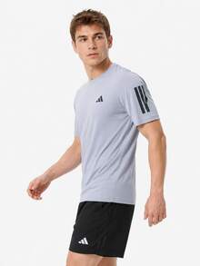 Adidas Summer New TR-ES TEE 3S Men's 3-Stripe Sports Running Crew Neck Short Sleeve T-Shirt - Light Silver - View 2