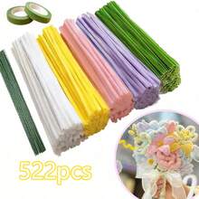 80/200/303/502/722pcs Pipe Cleaners, 8mm Thick Fluffy DIY Twistable Stems, Can Make Flowers, Ornaments, Cute Crafts, Suitable For School, Home Decor, DIY Fuzzy Sticks - Multicolor - View 19