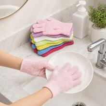 Luvas de Esfoliação de Cinco Dedos para Banho em Casa, Fibra Alta e Fofa que Cria Espuma Densa Facilmente, Design com Dedos Separados Sem Restringir o Movimento das Mãos, Esfoliação de Todo o Corpo para Remover Pele Morta em Excesso, Item de Limpeza de Cuidados com a Pele Diários para Banheiro, Sabonete Corporal - Multicolorido - Visão 10