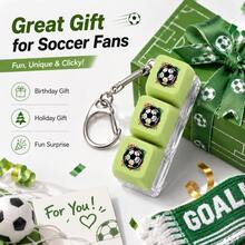 Keyboard Stress Relief Toy, Football Style Loud Clicky Keychain, Pressure Release Clicking Keyboard, Improve Focus And Relieve Anxiety, Suitable For Library, Office And Home - Multicolor - View 4