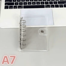 1pc A7 A6 M5 Size Shiny Star Transparent Leaf Binder, Laser Holographic Binder, Transparent Inner Page Refill, PP Material Refill, PET Transparent Sticker Book, Binder Set, Notebook Set, Transparent Sticker Book - Multi-color - View 12
