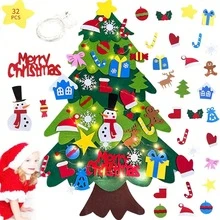 Felt Christmas Tree Children's Christmas Decoration DIY Felt Fabric Christmas Tree Children's Decoration, Felt Board Children, Brown Felt, Craft Kit, Children's Light, Christmas Tree, Christmas Tree - Multicolor - View 3