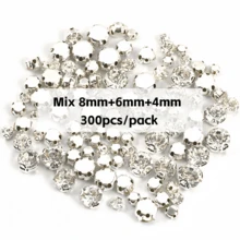 100顆 4mm/6mm/8mm 圓形亮面多色手工玻璃縫製水晶水鑽裝飾珠 DIY 配件，適用於裝飾衣服、洋裝、包包、鞋子、胸針、耳環與手工藝品 - 彩色 - 查看 20