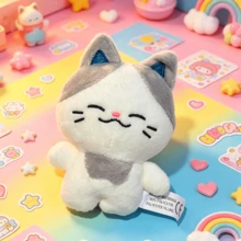 DELUSTA Cute Idol Cartoon Doll Keychain, Mini Stuffed Plush Figure Bag Pendant, Collectible Backpack Charm Accessory, Birthday Holiday Gift For Girls - Multicolor - View 7