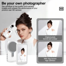 Magnetic Phone Vlog Selfie Monitor With High-Definition Screen Display - Rechargeable 36V Dual Power (Battery/USB), Compatible With IOS And Android Phones, With Remote Control, Wireless Rear Camera Monitor, Suitable For Live Streaming, Content Creation, Selfie, Video Recording, Etc. Tools, Cameras - T2 - View 3
