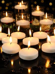 1/5/12/24/36/48/96pcs Floating Ball Scented Candles, Water Floating Tea Lights, Romantic Wedding Decoration Candles, Hotel Dinner Party Table Centerpiece Decor - White - View 2