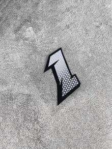 Honeycomb Racing Number 0-9 Waterproof Vinyl Sticker Set – Gray/Black Motorcycle Decorative Stickers - A - View 5
