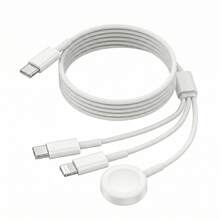 4-In-1 USB A/Type-C Charger And Multi-Function Fast Charging Cable. Compatible With Apple Watch Ultra/SE/11/10/9/8/7/6/5/4/3/2/1 Series. Suitable For IPhone 17/16/15/14/13/12/11. - White - View 9