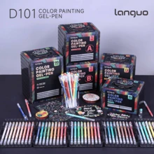 Languo 45/72/99/144 Colors Fluorescent Gel Pen Set, 0.6mm Fine Tip Marker Pens, Suitable For Drawing, Coloring And Professional Art Creation, With Plastic Storage Box - Sets - View 1