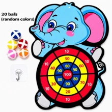 New Large Cartoon Animal Unicorn Sticky Ball Dart Board Toy, Suitable For Children's Puzzle Solving, An Excellent Choice For Parents And Kids To Engage In Indoor And Outdoor Interactive Games, And A Popular Party Game Loved By Children - Elephant [Blue] - View 11