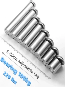 1pc Adjustable Stainless Steel 6-30cm Furniture Legs For Cabinet, Table, Sofa, Bed, Furniture Legs - Silver - View 3