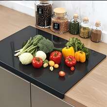 1pc Non-Slip Acrylic Black Transparent Cutting Board, Kitchen Home Restaurant Countertop Protection Cutting Board, Fruit Cutting Board, Kitchen Utensils, Mother's Day Gift Kitchen Supplies - Multicolor - View 3