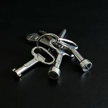 迷你多功能工具鑰匙圈，便攜式螺絲起子扳手戶外維修小工具，多規格套筒驅動器緊急維修小配件 - A - 查看 5