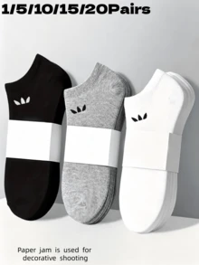1/5/10/15/20 Pairs Socks, Men's Socks, Short Socks, White Socks, Grey Socks, Black Socks, Women's Socks - Multicolor - View 1