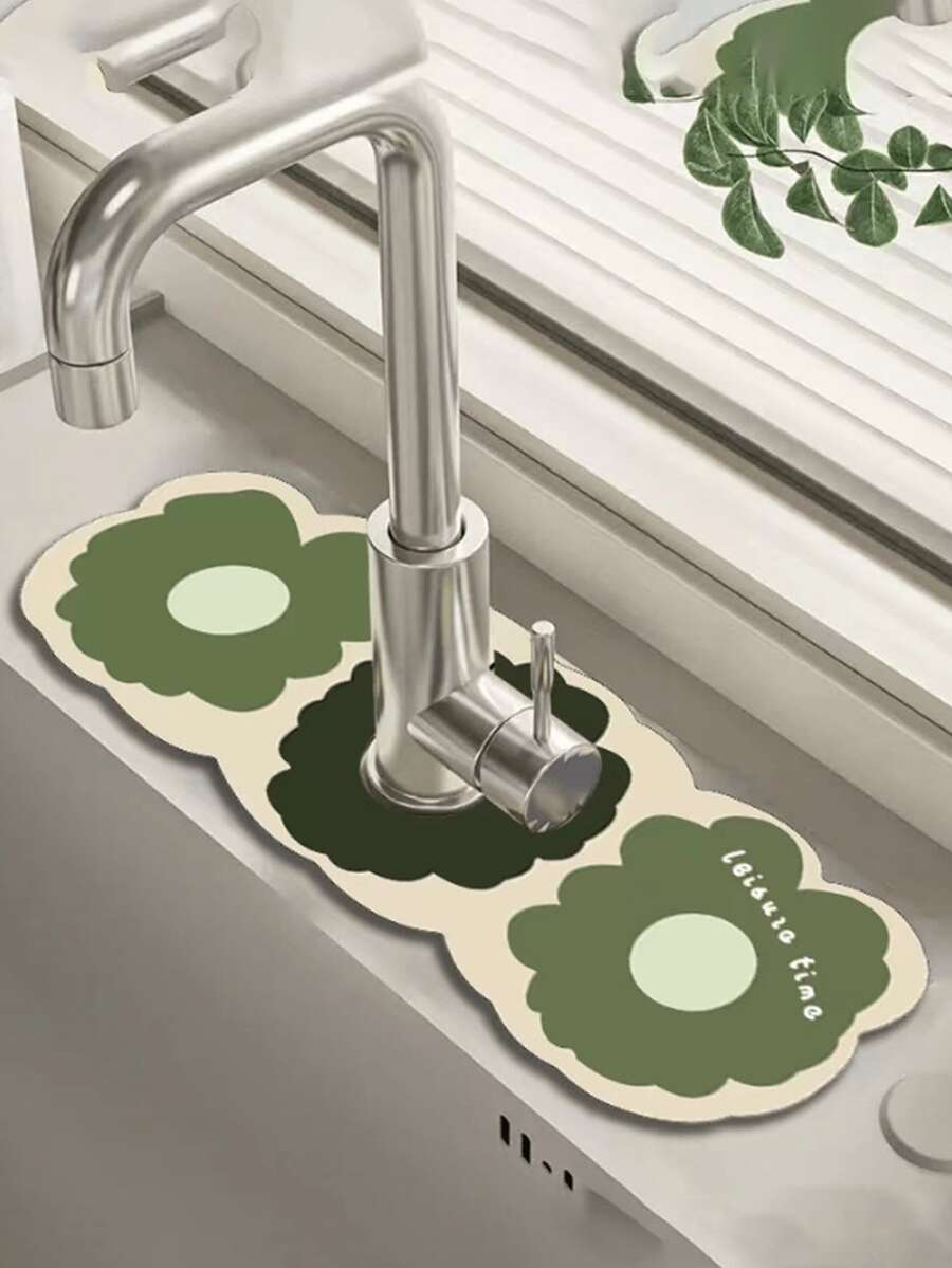 Faucet Moisture Pad, Silicone Kitchen Sink Splash Guard, Easy-To-Clean Sink Tray, Bathroom Accessories, Kitchen Decor, Home Decor, Summer Home Essentials, Great Gift For Travel/Picnic/Camping, Spring Home Supplies