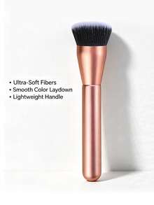 1pc Large Foundation Brush With Dense Soft Synthetic Bristles, Blending And Concealing, Suitable For Liquid And Cream Foundation Facial Makeup Tool - Orange - View 2