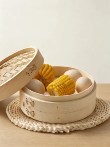 1 Set Bamboo Steamer, Double Layer Bamboo Steamer (15cm, 18cm, 21cm), Stackable Design, Suitable For Steaming Dumplings, Vegetables And Fish, Ensures Even Heat Distribution And Healthier Cooking - View 8