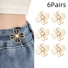 4/6/8Pairs Pants Waist Tightener, Loose Jeans Button, Seamless And Tool-Free Jeans Button Tightener, Adjustable Jeans Button Tightener, 8-Petal Flower Instant Button Pin - Multicolor - View 15