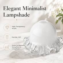 1 pieza Pantalla de lámpara de acrílico, Pantalla de lámpara con forma de flor de magnolia blanca, Adecuada para base de rosca E26/E27, Pantalla de lámpara colgante DIY, Pantalla de lámpara decorativa, Accesorio de luminaria - Semicircular - Ver 9