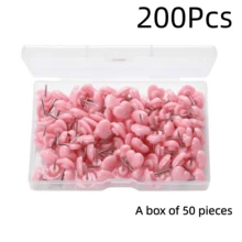 50/100/150/200入 粉色與紅色心形圖釘，鐵製，適用於居家、學校與辦公室裝飾，附盒裝 - 多色 - 查看 13