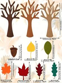 6/30/48pcs Set Perlengkapan Kerajinan DIY Pohon Felt Musim Gugur, Dekorasi Daun Maple dan Biji Ek yang Dapat Dilepas, Ornamen Gantung Dinding Pintu Buatan Tangan yang Dapat Digunakan Kembali untuk Tata Letak Meja Rumah, Dekorasi Musim Gugur, Hadiah Musiman, Aksesori DIY Liburan Thanksgiving dan Kembali ke Sekolah yang Menyenangkan untuk Kelas - A - View 11