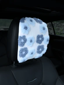 Warm Soft Fluffy 3D Floral Pattern Car Headrest Cover, Removable And Washable Car Interior Accessory, Suitable For Seats And Headrests, Fit For Women, Winter, Car Accessories For Women - Jacquard Pillowcase - View 11