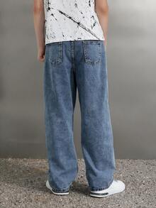 Boys' Denim Jeans Spring/Autumn Straight Leg Pants 2026 New Style Casual Long Pants For Middle And Older Children - Medium Wash - View 3
