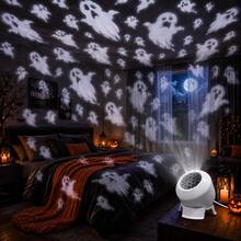 Halloween Ghost Projection Light, USB Powered, 360° Adjustable Angle. Can Project Dynamic White Ghost Patterns, Suitable For Bedroom, Living Room, Party Room, Fireplace, Dormitory And Other Spaces, Create Scary Halloween Party Atmosphere. - Ghost - View 6