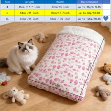 Comfortable & Warm Winter Cat Bed, Soft Plush Cat Sleeping Bag, Portable Cat Bed Suitable For Indoor Cats, 360° Enclosed Cat Hiding Bag Suitable For Cats And Small Dogs, Suitable For 8.82-17.64 Lbs Cats (Cute Pattern) - Multicolor - View 19