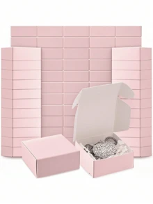50pcs Pink Cardboard Packaging Boxes, Mini Cardboard Gift Boxes, Small Paper Boxes. These Pink Mini Packaging Boxes Are Shaped Like Airplanes, Very Practical And Suitable For Packaging Rings, Earrings And Other Accessories. Suitable For Weddings, Birthdays, Festivals, Christmas And Other Occasions, Also Can Be Used For Jewelry Display Or Packaging Purposes. In Addition, These Packaging Boxes Can Also Be Used As Party Gifts Or DIY Gift Boxes. - Multicolor - View 1