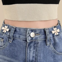4/6/8Pairs Pants Waist Tightener, Loose Jeans Button, Seamless And Tool-Free Jeans Button Tightener, Adjustable Jeans Button Tightener, 8-Petal Flower Instant Button Pin - Multicolor - View 9