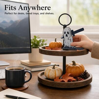 1pc Halloween Wooden Tissue Box Holder, Pumpkin & Black Cat Paper Towel Rack, Spooky Kitchen & Dining Table Decor, Holiday Party Supplies, Skull Desktop Paper Towel Holder, Suitable For Home Kitchen & Desk Decoration